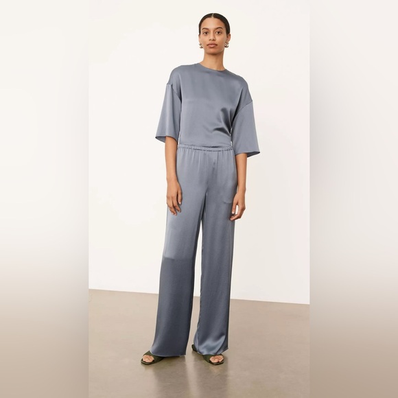 Vince 100% silk Lounge Set Pants Top Women's XL NWT $660 Luxury - Picture 1 of 16